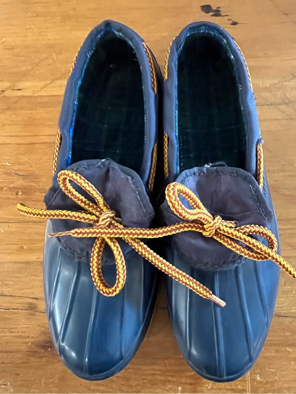 Vintage Kamik Made in Canada Rubber and Nylon Flannel-Lined Navy Blue Duck Shoes - Picture 10 of 10